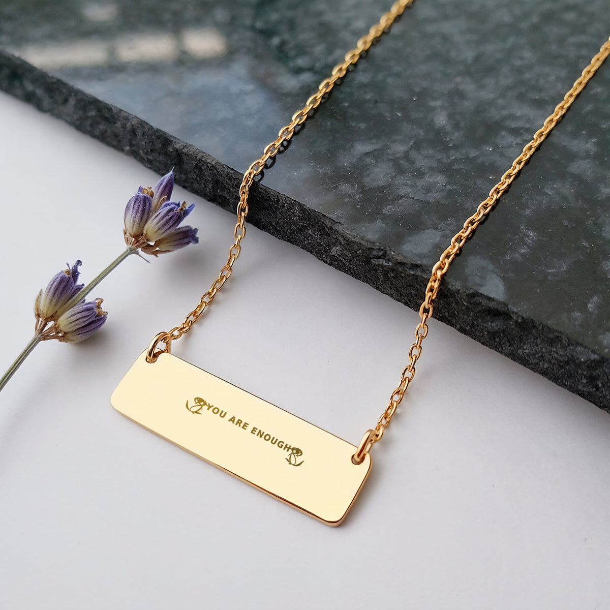 You Are Enough Engraved Necklace