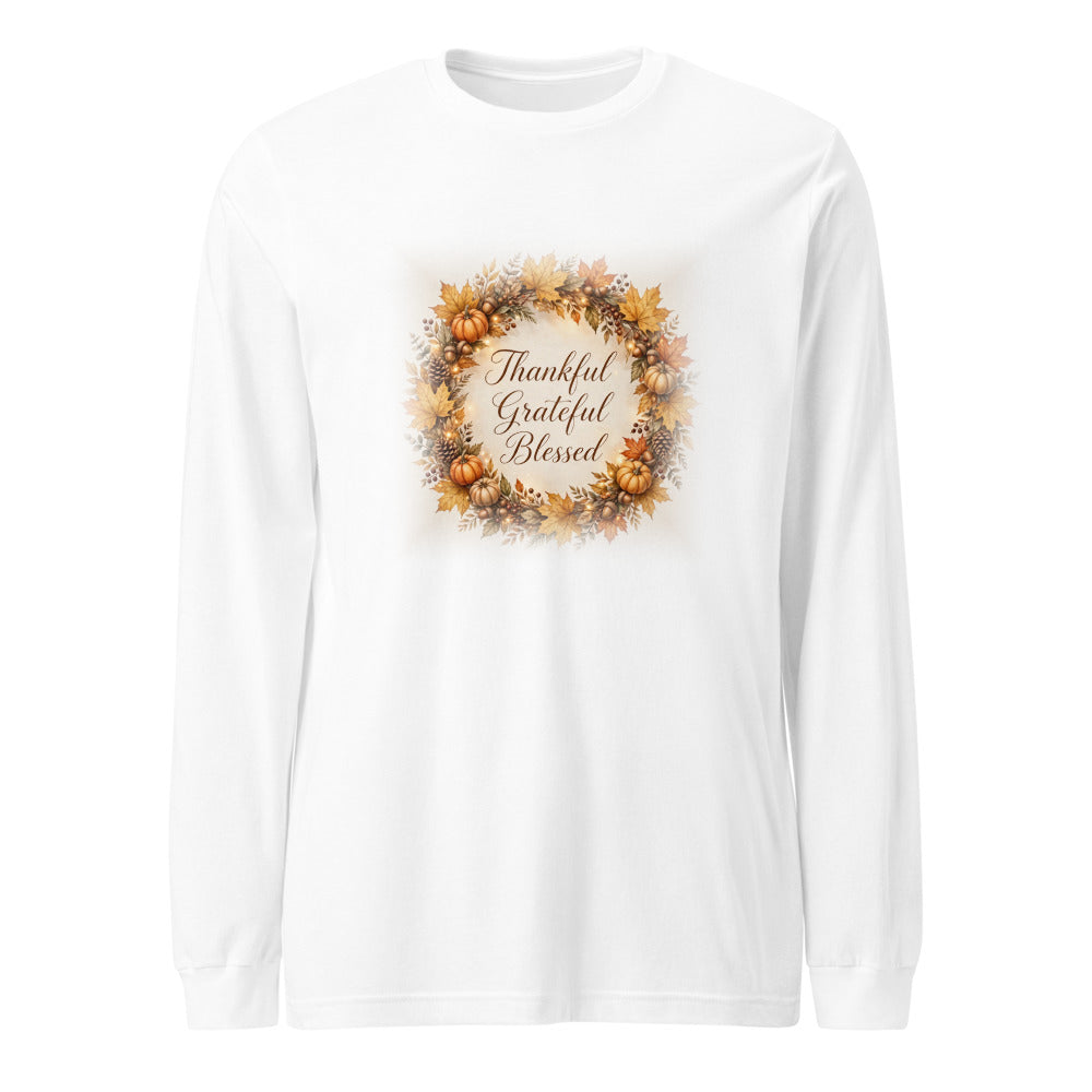Thankful, Grateful, Blessed Long Sleeve Tee
